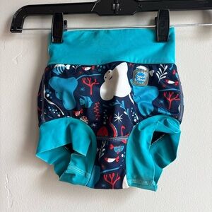 Splash About Reusable Swim Diaper Toddler 2–3Y UPF 50+ Ocean Print Scandi Beach